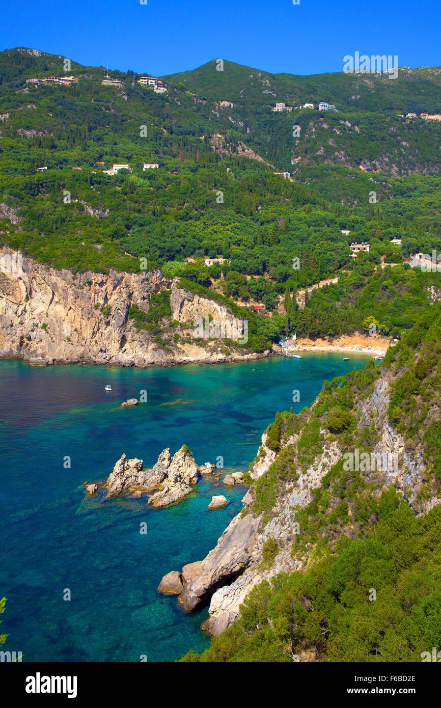 Palaiokastritsa, Corfu, Ionische Inseln, griechische Inseln, Griechenland, Europa Stockfoto