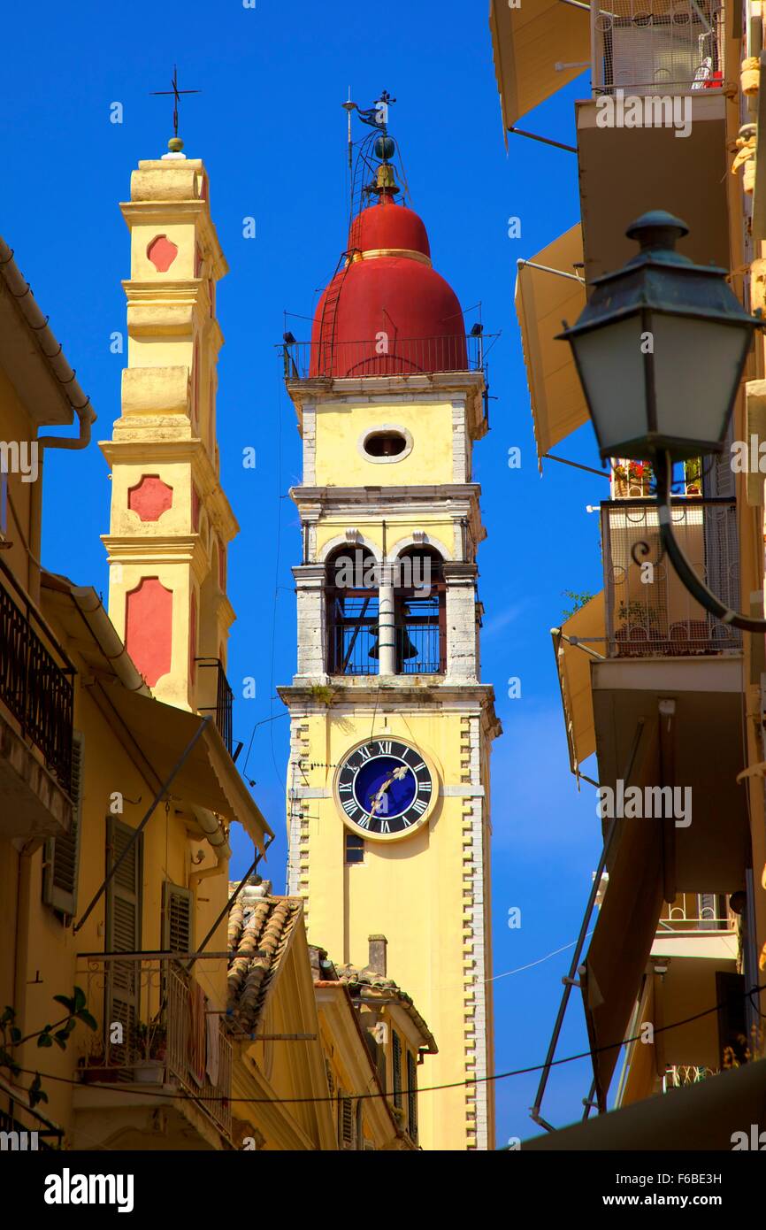 St. Spyridon Kirche, Altstadt von Korfu, Corfu, Ionische Inseln, griechische Inseln, Griechenland, Europa Stockfoto