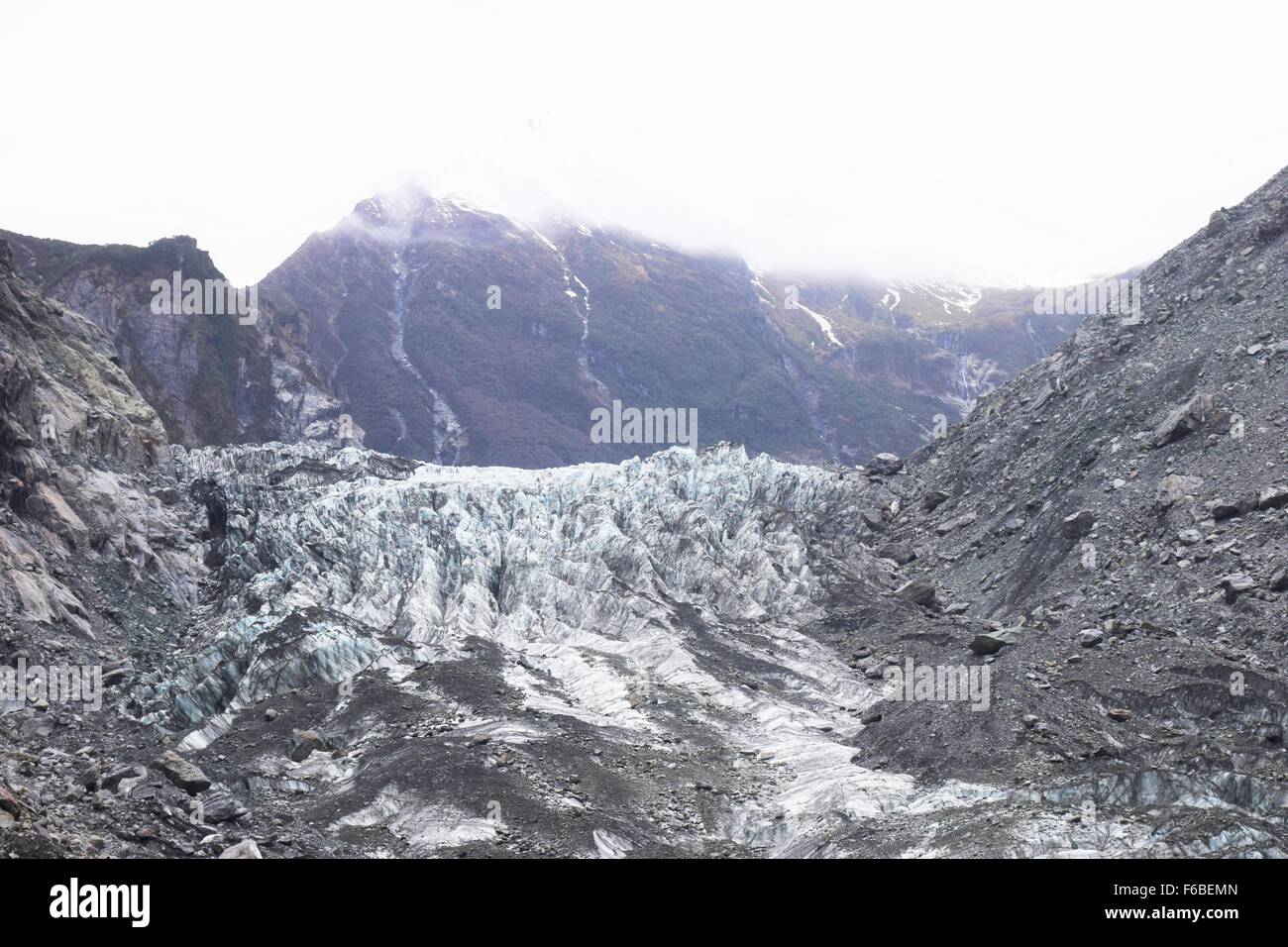 malerische Foto von der Fox-Gletscher in Neuseeland Stockfoto