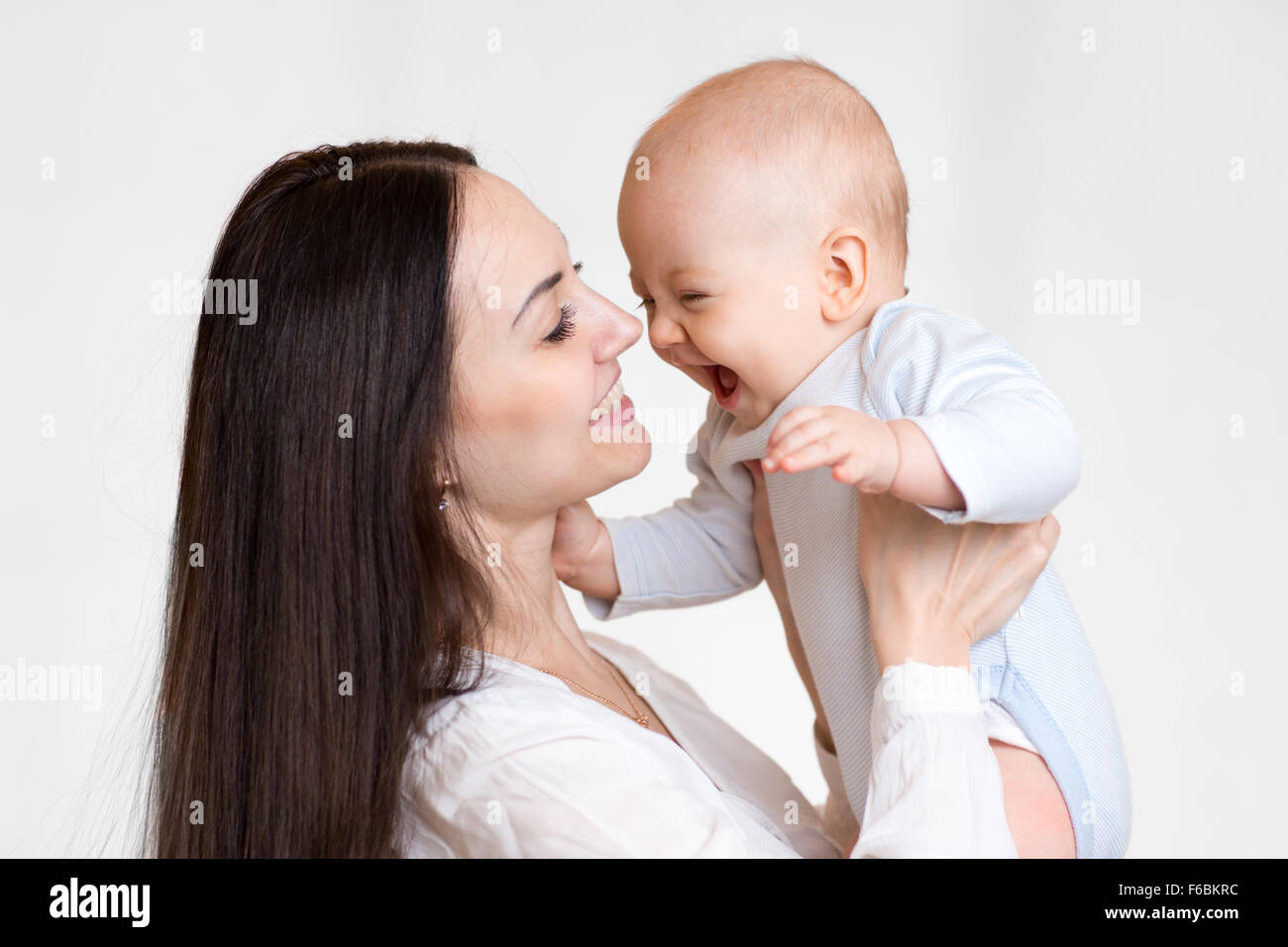 Porträt der glückliche Mutter und baby Stockfoto