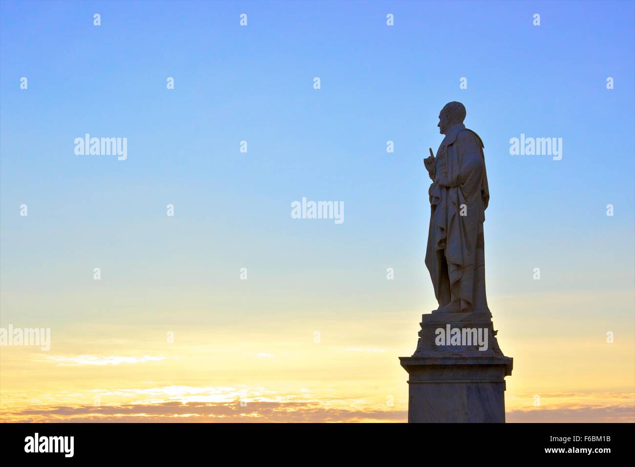 Statue von Ioannis Kapodistrias, Altstadt von Korfu, Corfu, Ionische Inseln, griechische Inseln, Griechenland, Europa Stockfoto