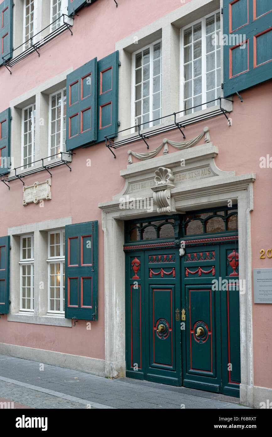 Komponisten Ludwig van Beethovens Geburtshaus, Bonn, Nordrhein-Westfalen, Deutschland Stockfoto