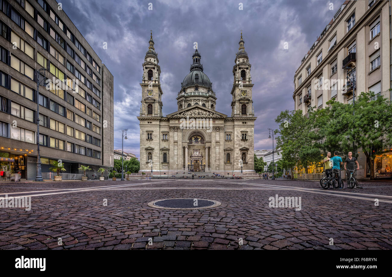 Blick auf St.-Stephans Basilika, Budapest, Ungarn Stockfoto