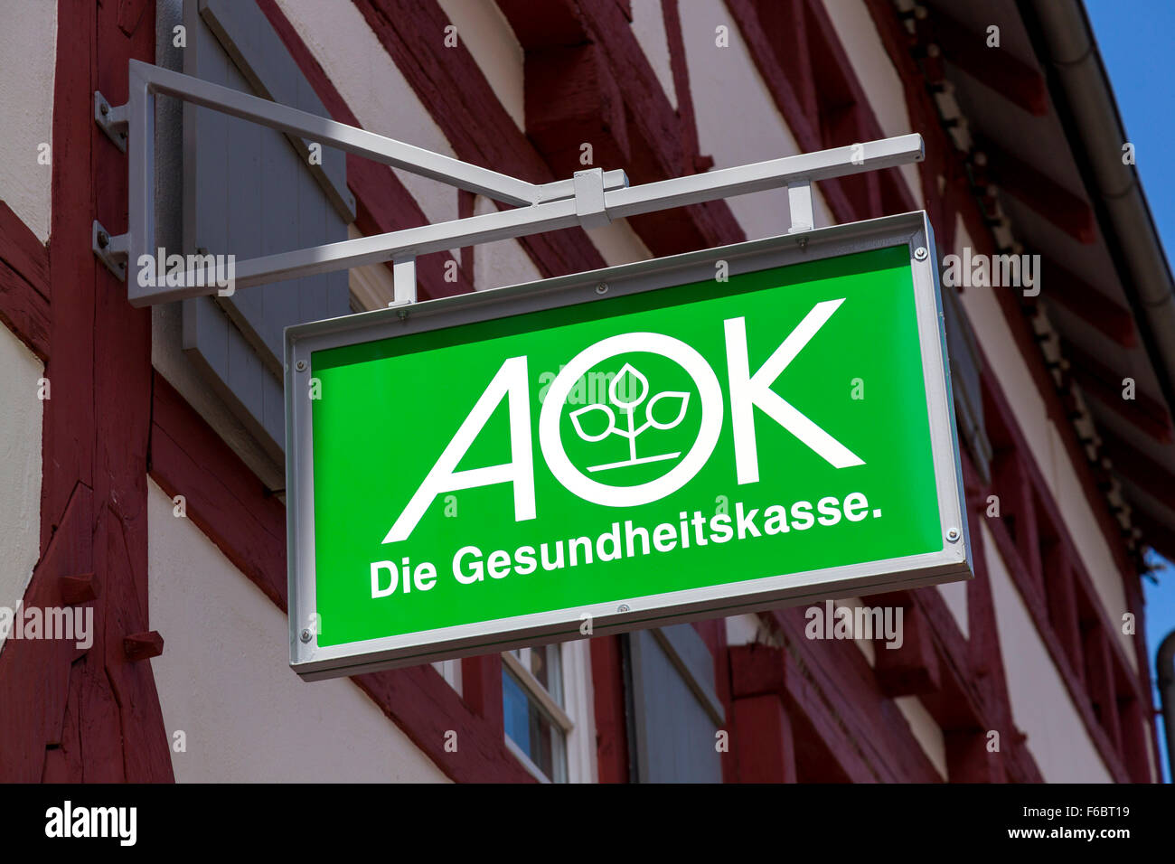 Zeichen Aok Krankenkasse Deutschland Stockfotografie Alamy