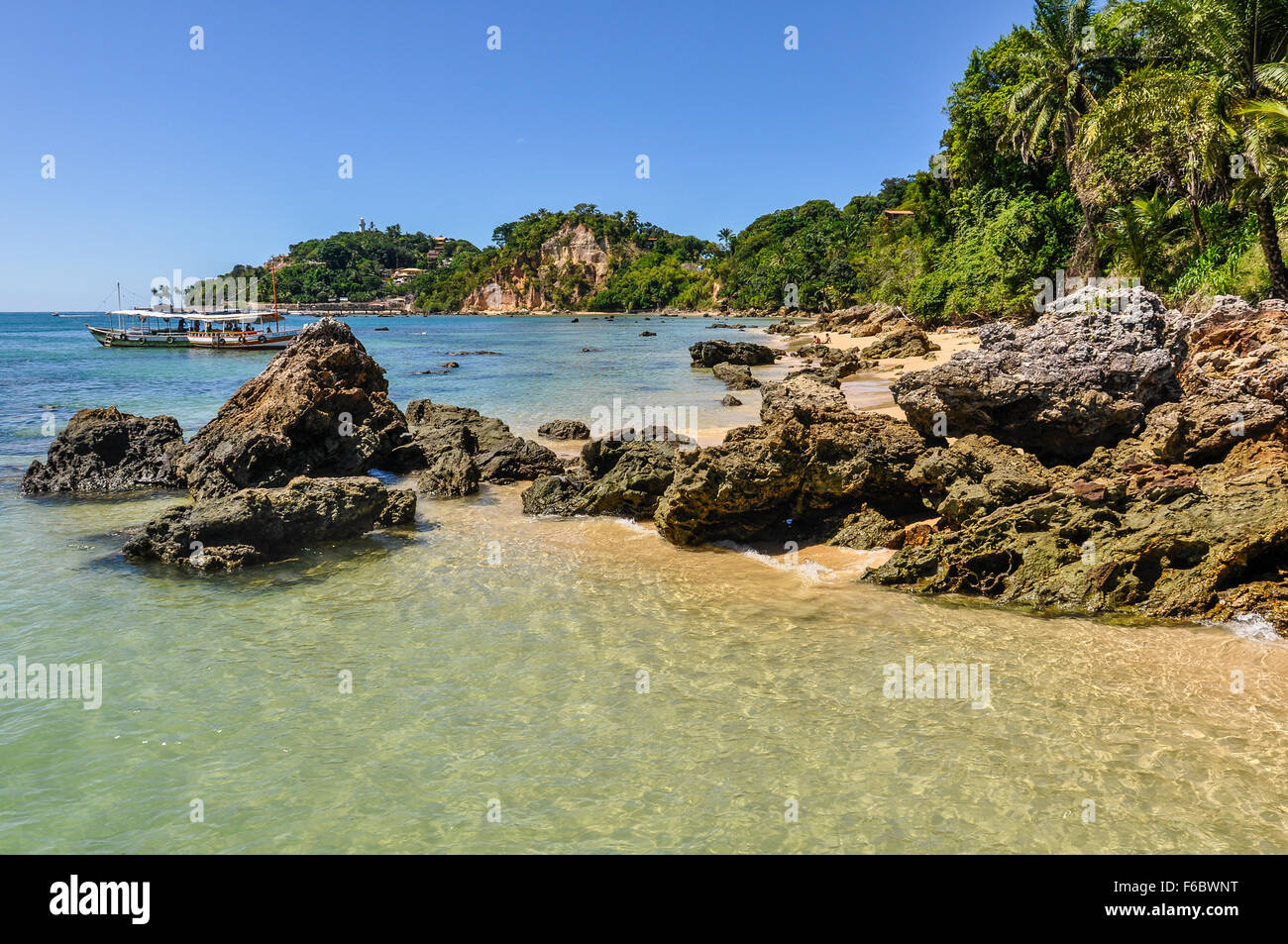 Gamboia Strand in Morro de Sao Paulo, Salvador, Brasilien Stockfoto