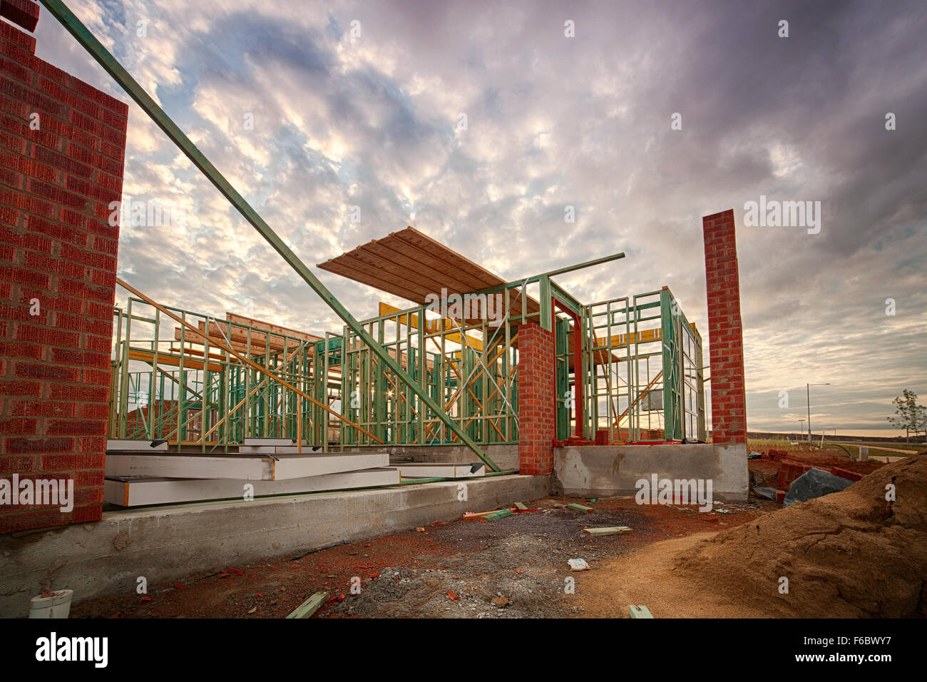 Ein neues Haus gebaut aus Holz Stockfoto