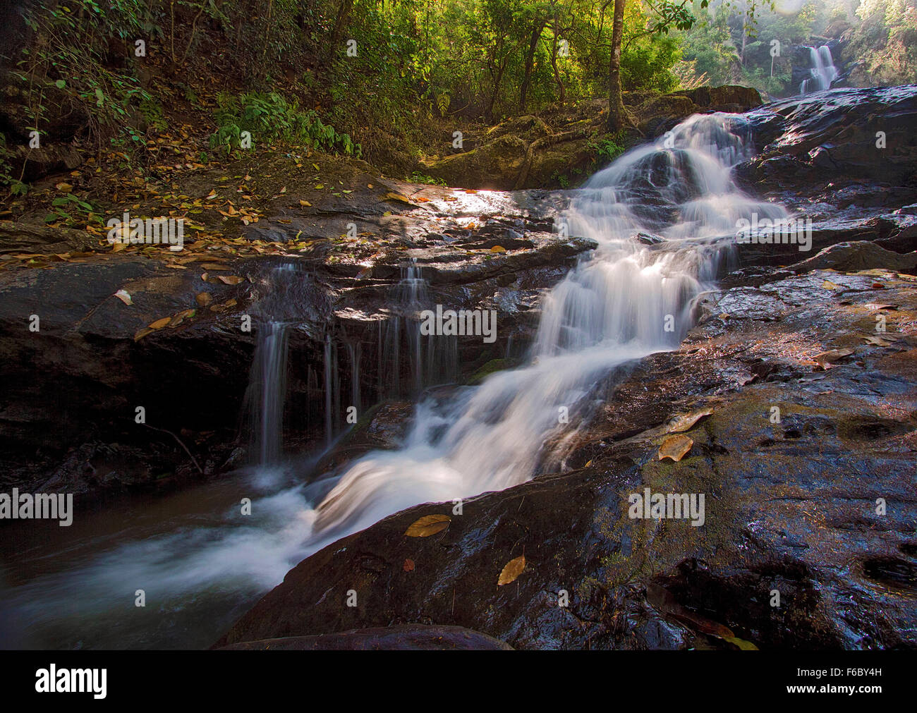 Iruppu Wasserfälle, Coorg, Karnataka, Indien, Asien Stockfoto
