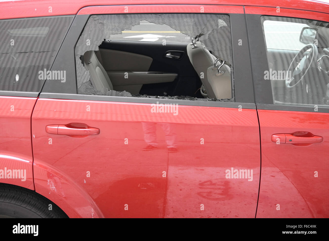 Auto-Einbruch, San Francisco, Kalifornien, USA Stockfoto