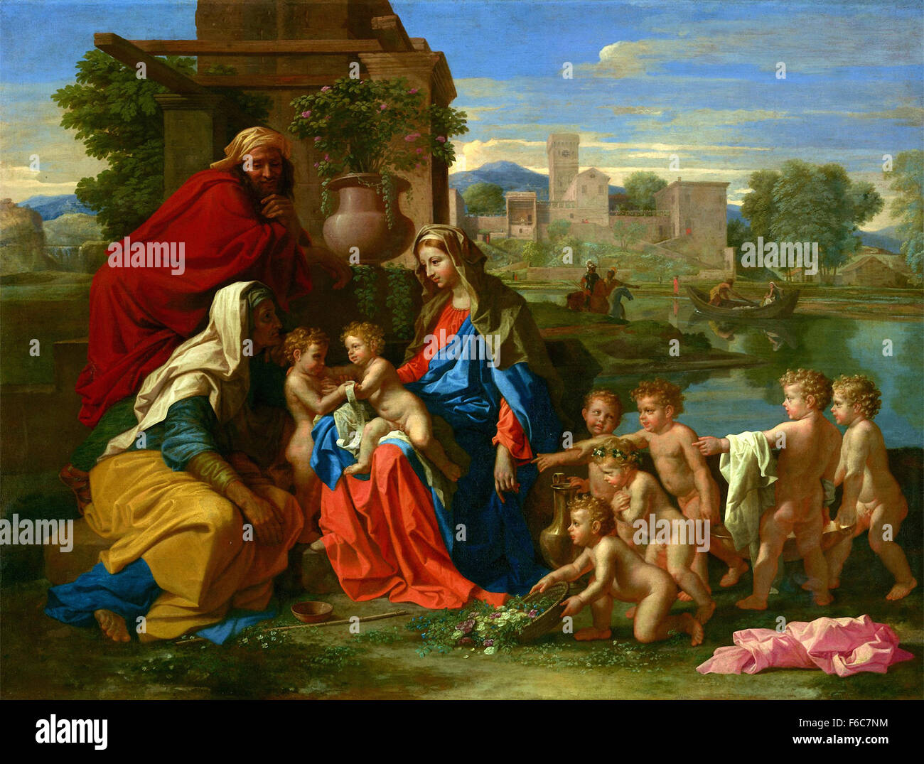 Nicolas Poussin - die Heilige Familie 3 Stockfoto