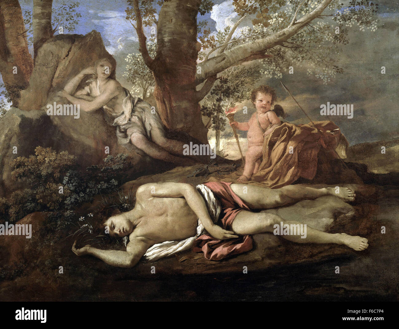 Nicolas Poussin - Echo und Narziss Stockfoto