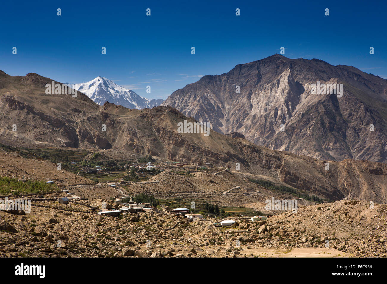 Indien, Himachal Pradesh, Yangthang, hoch gelegenen Dorf auf Hindustan-Tibet Highway in der Nähe Shipke La pass Stockfoto