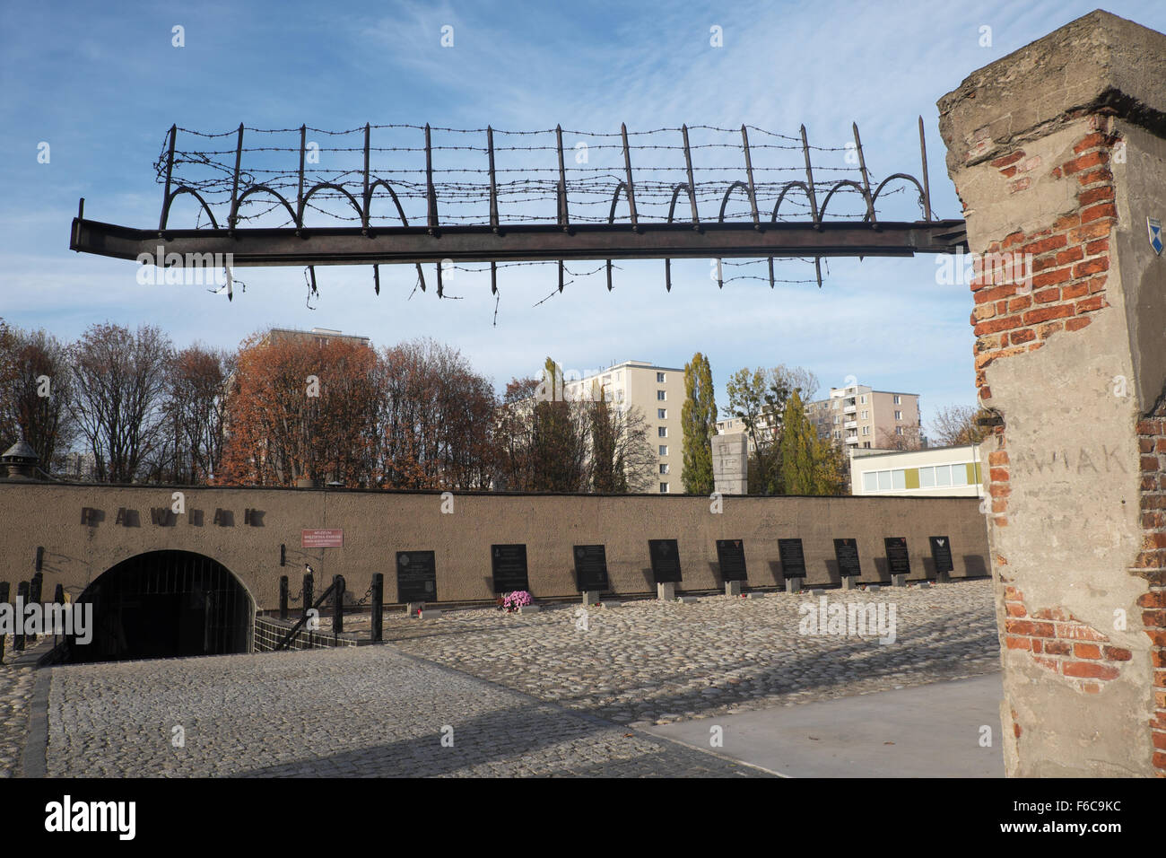 Warschau - Eingang in das Pawiak-Gefängnis verwendet von den deutschen während des 2. Weltkrieges für Verhöre, Folter und Hinrichtung Stockfoto