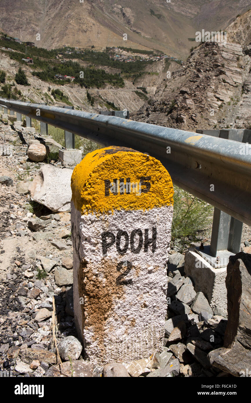 Pooh, Toilette Humor, lustig, Kinnaur, Himachal Pradesh, Indien legen Namensschild Stockfoto