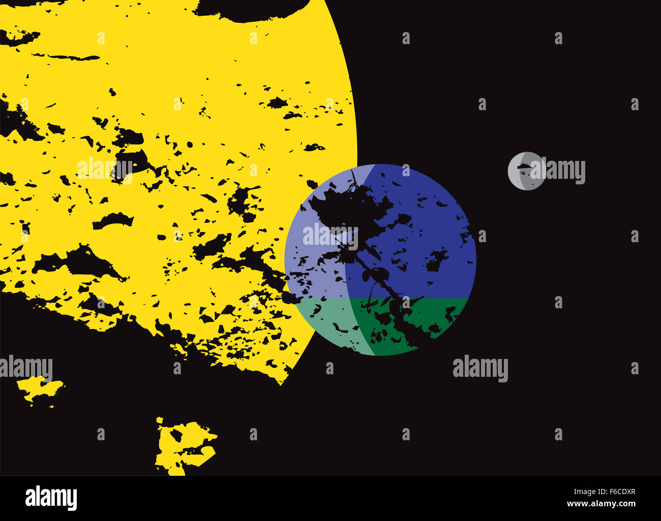 Ein Grunge-Planet Erde Flaggendesign Stockfoto