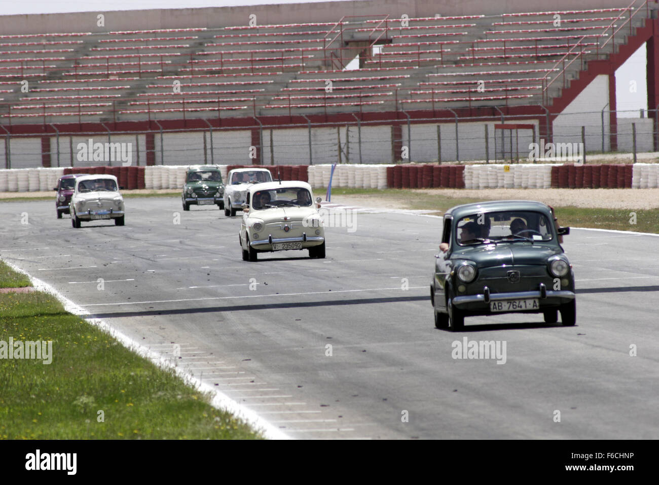 Klassische Seat 600 Auto treffen in Albacete, Spanien. Stockfoto