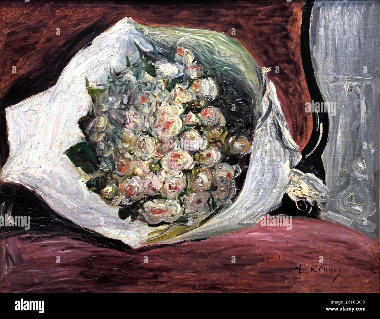 Blumenarrangement Dans Une Loge - Blumenstrauß in einer Loge 1876 Pierre Auguste Renoir 1841-1919 Französisch Frankreich Stockfoto