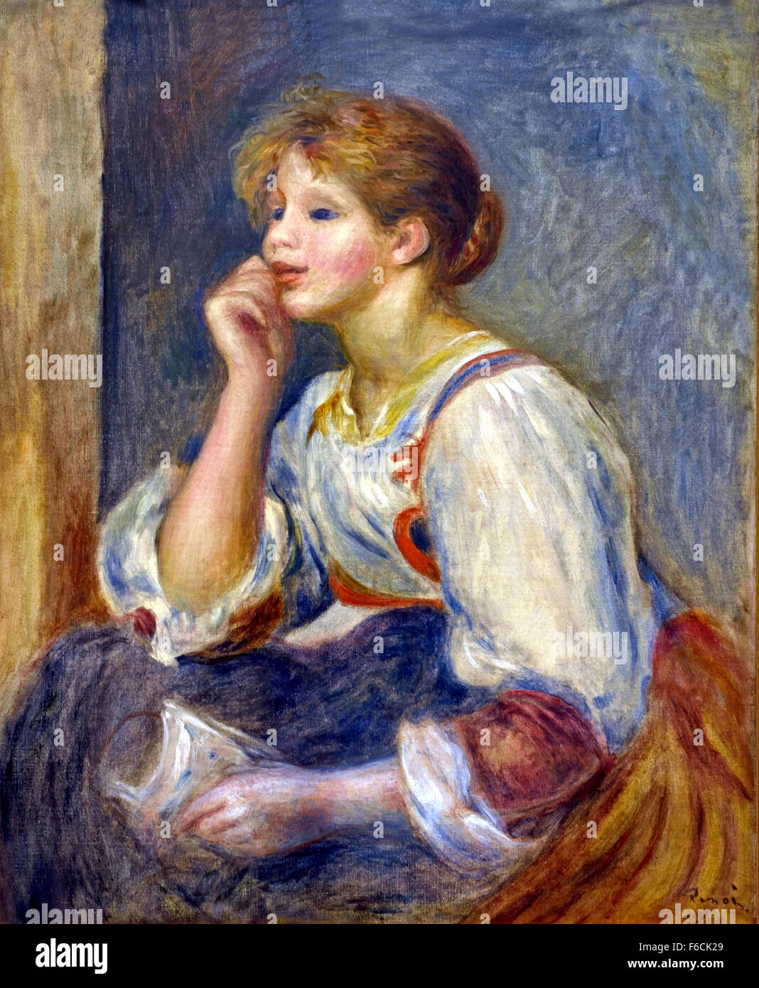 Femme à la Lettre - Frau mit Brief 1890 Pierre Auguste Renoir 1841-1919 Französisch Frankreich Stockfoto