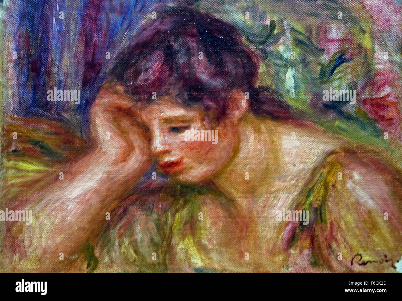 Femme Accoudée - Frau schiefen 1915 Pierre Auguste Renoir 1841-1919 Französisch Frankreich Stockfoto