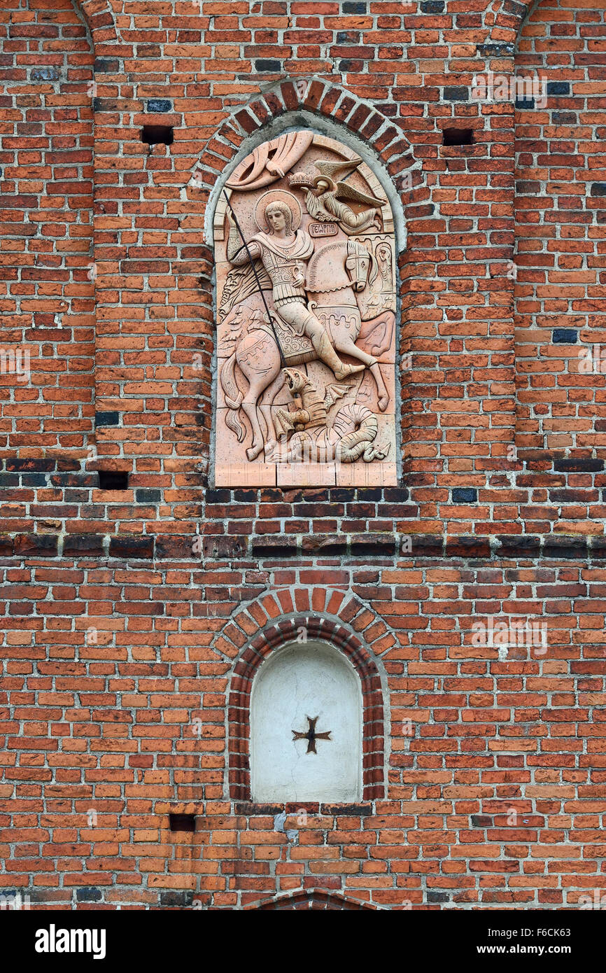Kirche des Heiligen Georg (Kirche Friedland). Stadt Pravdinsk (vor 1946 Friedland), Oblast Kaliningrad, Russland Stockfoto