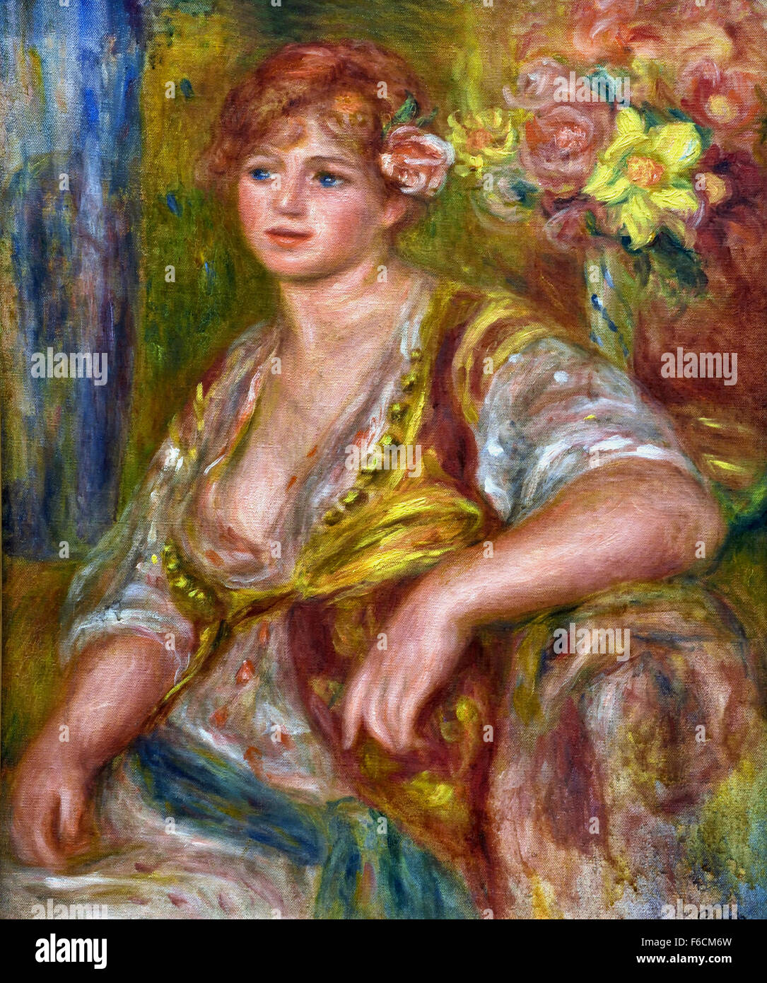 A la Rose - Blondine blonde war 1915 rosa Pierre Auguste Renoir 1841-1919 Französisch Frankreich Stockfoto