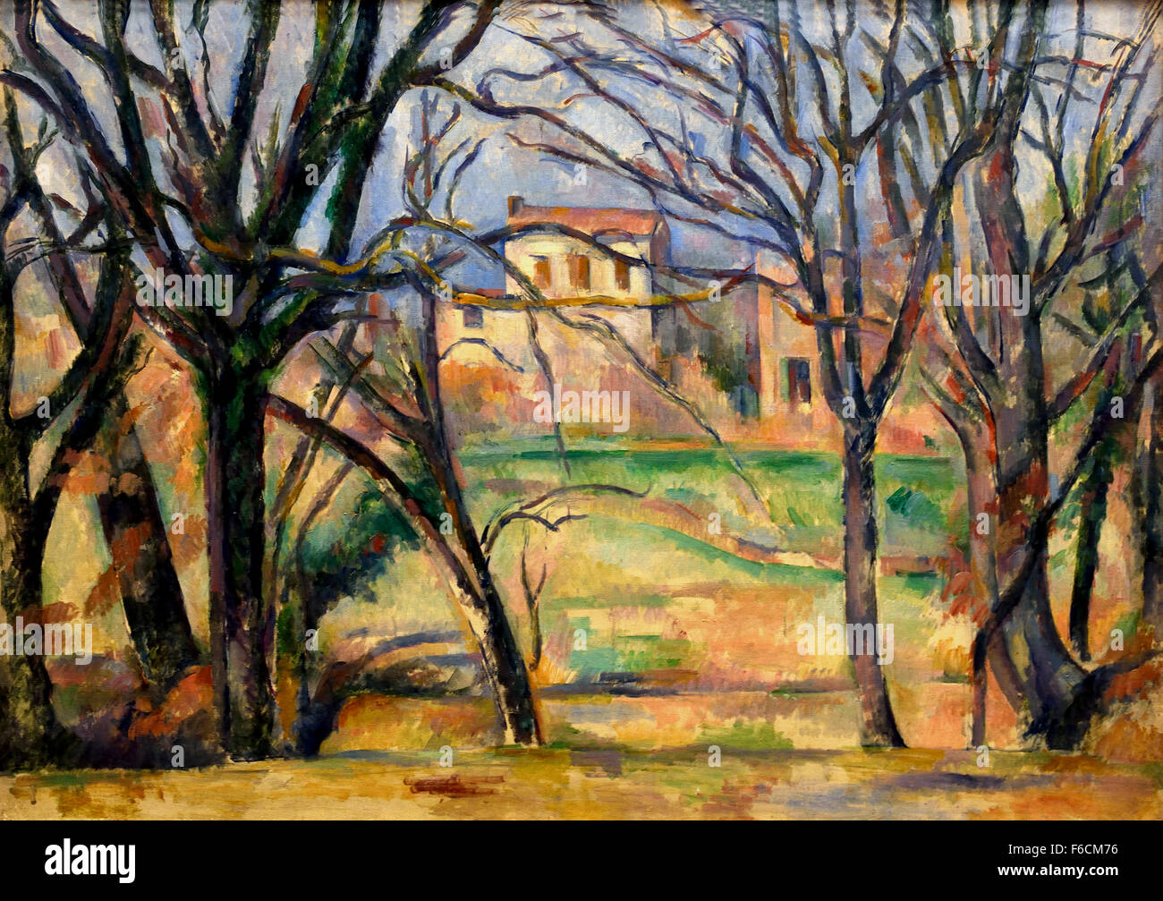 Bäume und Häuser, c.1885 Paul Cezanne 1839-1906 Frankreich Französisch Stockfoto