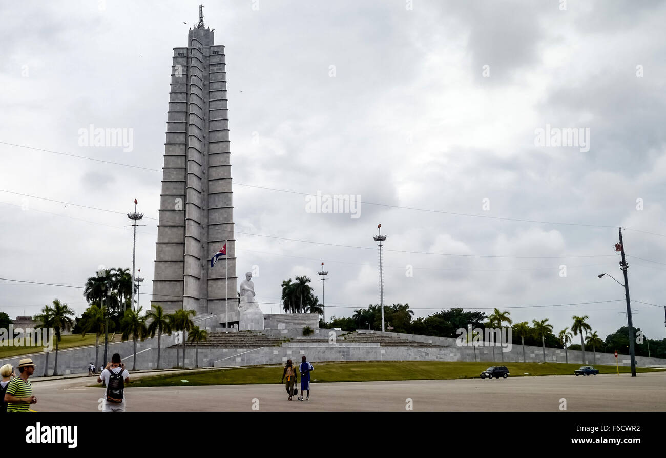 Monumento ein Jose Marti am Platz der Revolution, Havana, Havanna, La Habana, Cuba, Kuba, La Habana, Kuba, La Habana, Repu Stockfoto