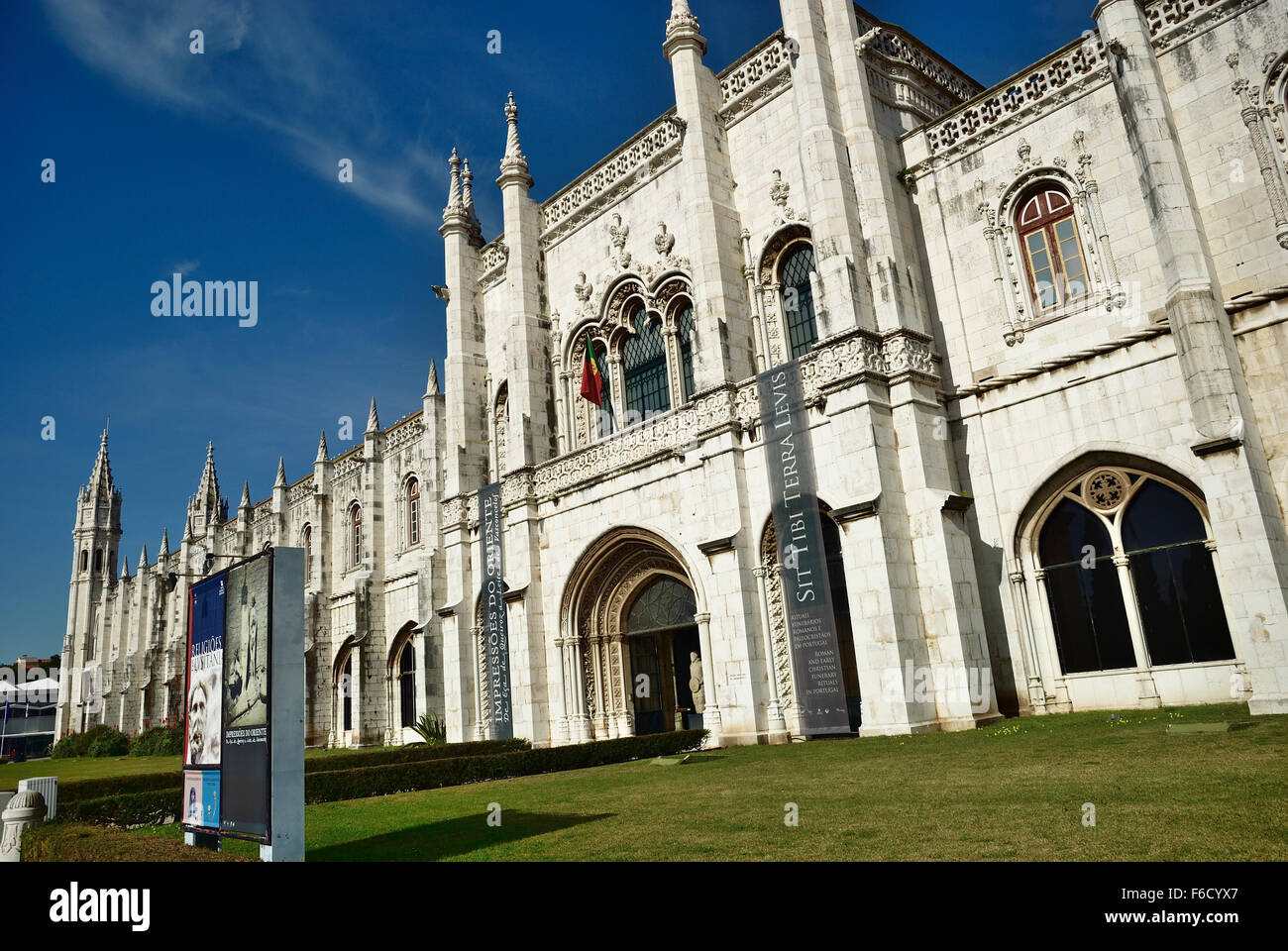 Nationalmuseum für Archäologie. Das Hieronymus-Kloster - Mosteiro da Santa Maria de Belém - in Belem Viertel von Lisbo Stockfoto