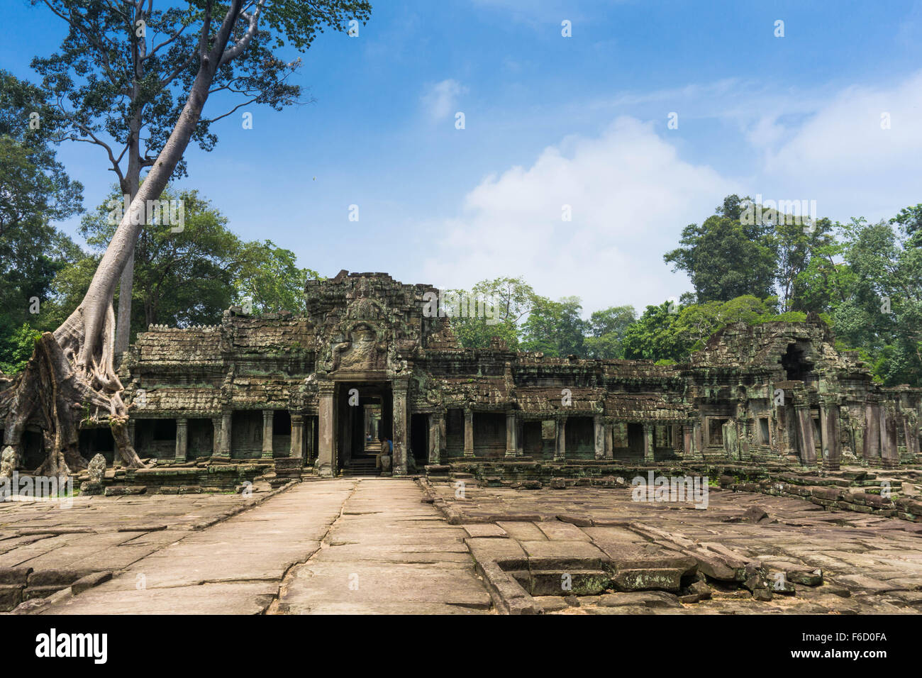 Angkor, Kambodscha: Eingang Westtor des Tempels von Preah Khan. Stockfoto