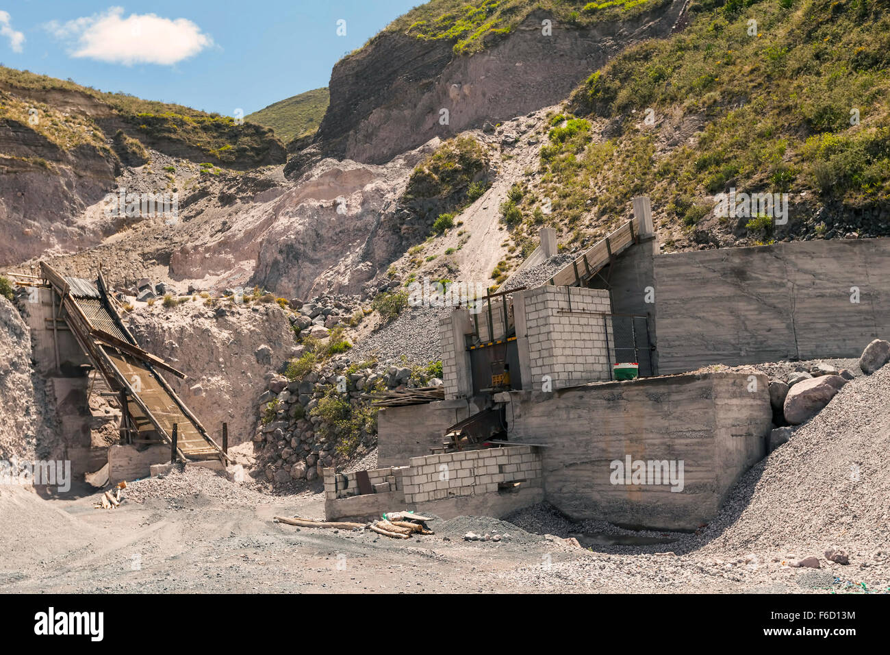 Kalksteinbruch, Bergbau Technik In Anden Stockfoto