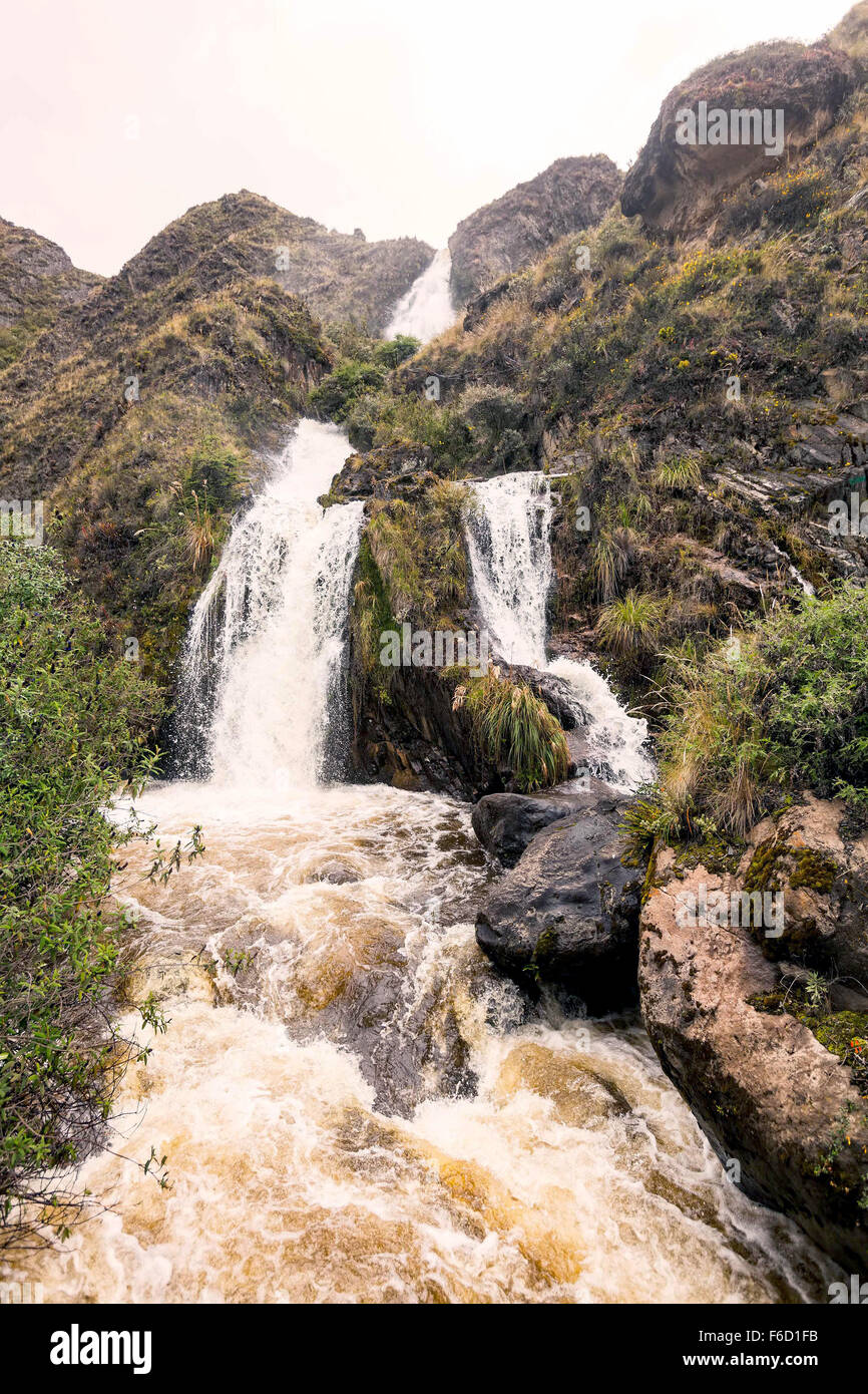 Santa Rosa kleiner Wasserfall im Nationalpark Sangay, Ecuador, Südamerika Stockfoto