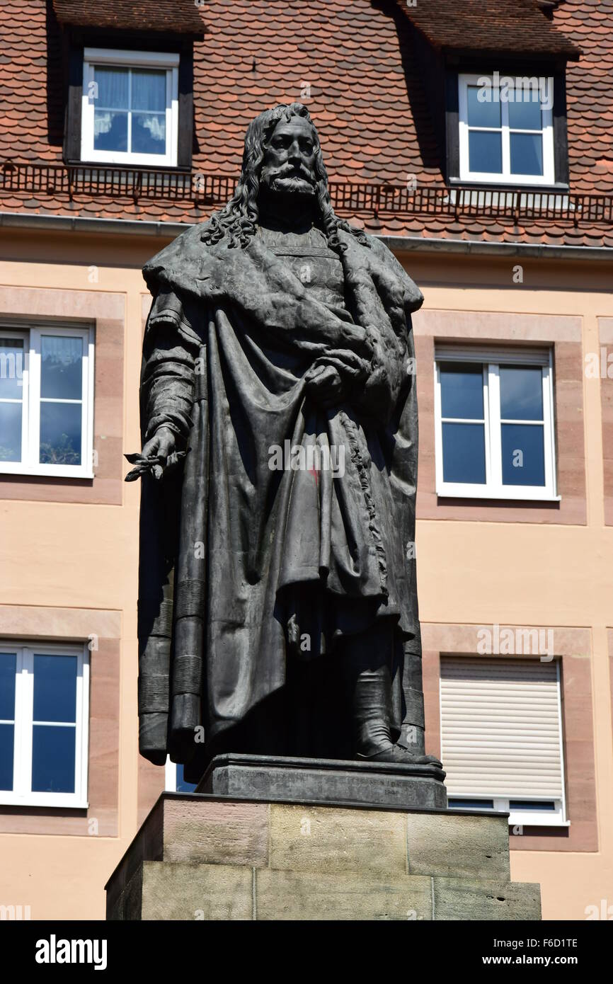 Denkmal für deutsche Renaissance-Künstlers Albrecht Dürer (1471-1528) in Nürnberg (Nürnberg), Deutschland Stockfoto