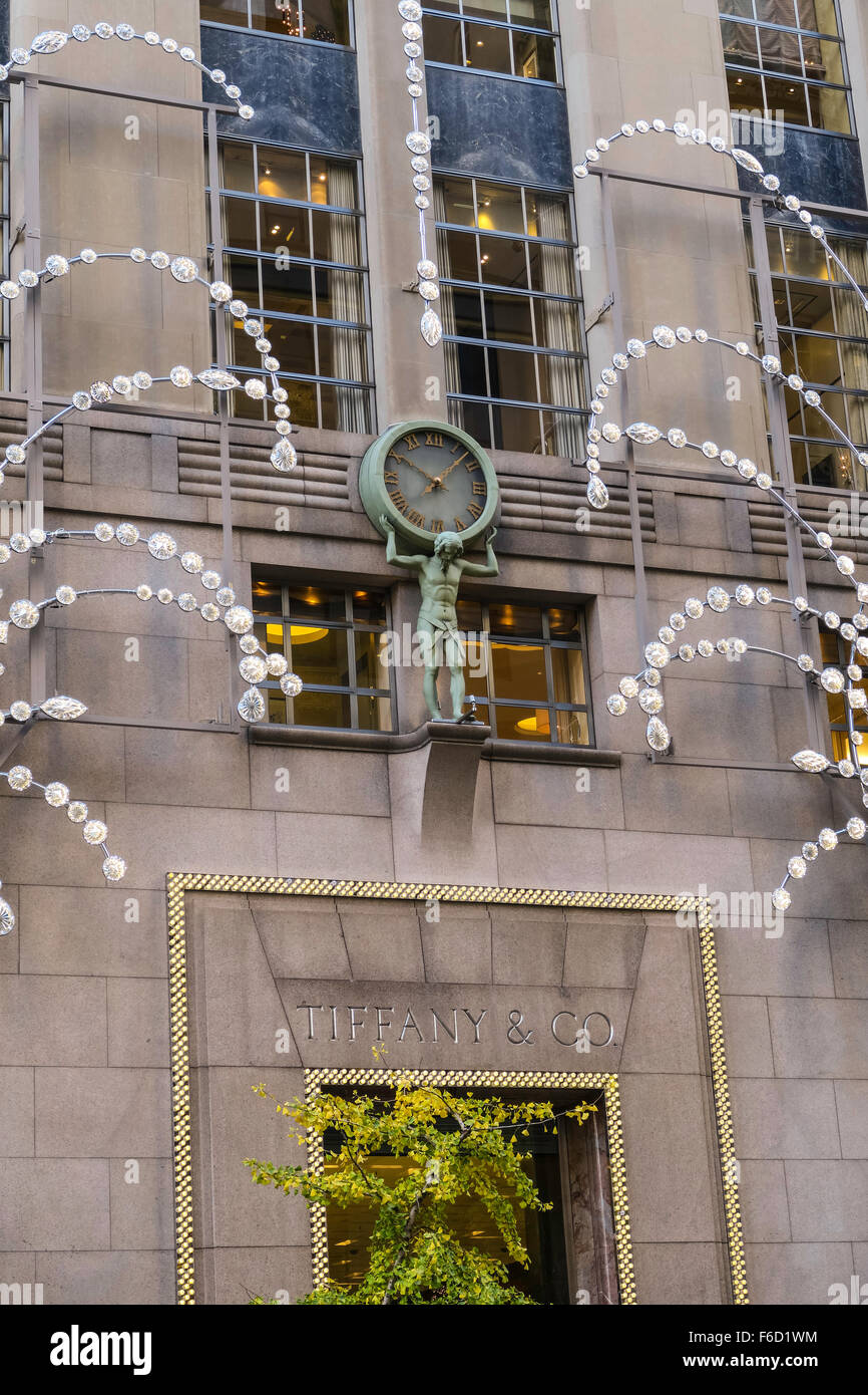Tiffany & Co., Juwelier, Weihnachtsschmuck, NYC Stockfoto
