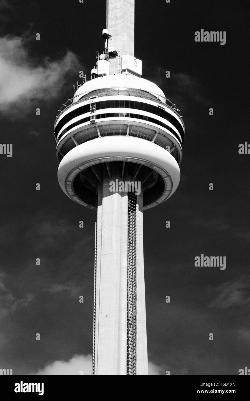 Schöne schwarz / weiß Foto des CN Tower Stockfoto