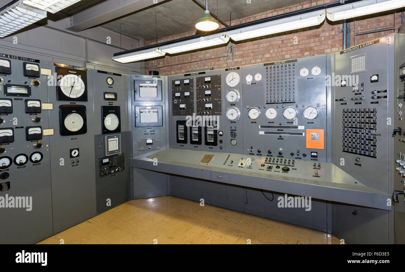Idaho, experimenteller Reaktor Nr. 1 (EBR-1), weltweit erstes Kernkraftwerk betrieben 1951-1964, Control Room Stockfoto