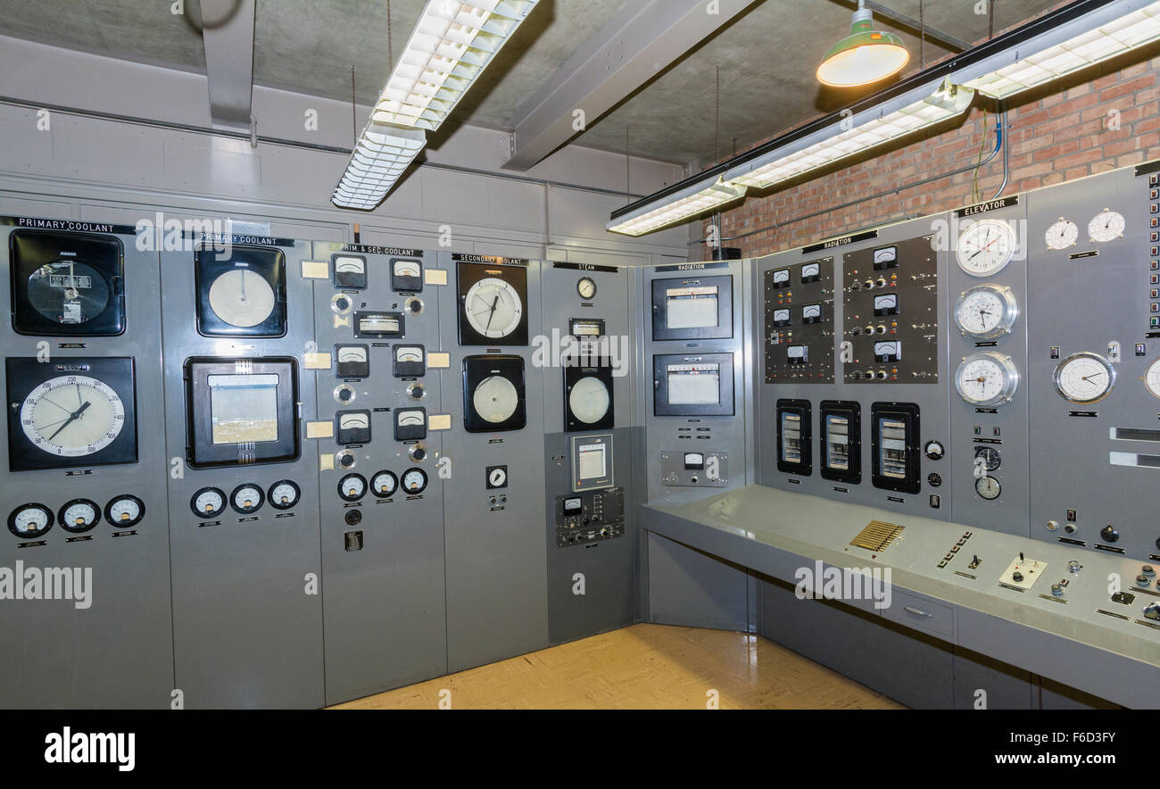 Idaho, experimenteller Reaktor Nr. 1 (EBR-1), weltweit erstes Kernkraftwerk betrieben 1951-1964, Control Room Stockfoto