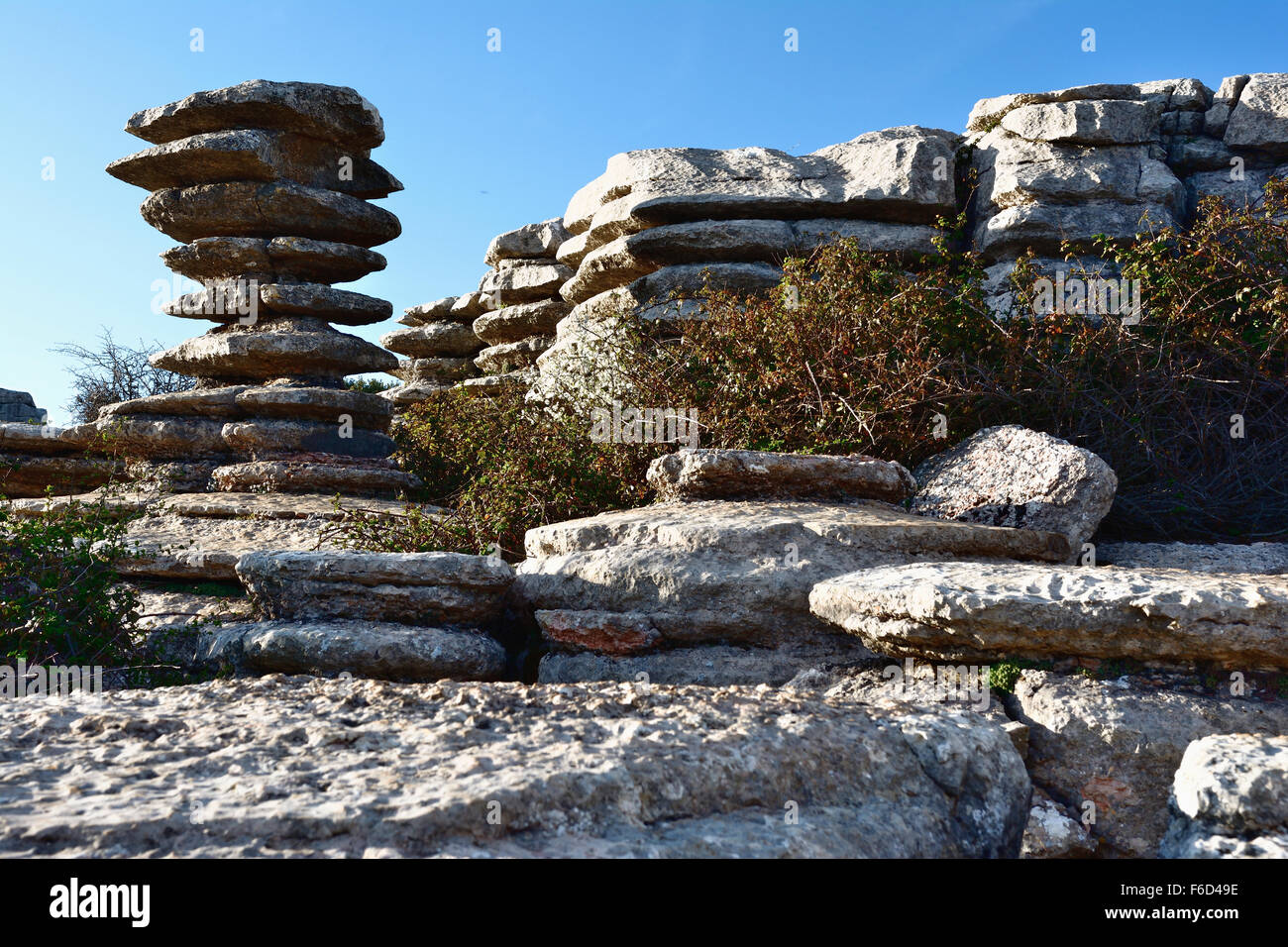 Torcal de Antequera. "Tornillo" Felsformation. Antequera. Malaga. Andalusien. Spanien Stockfoto