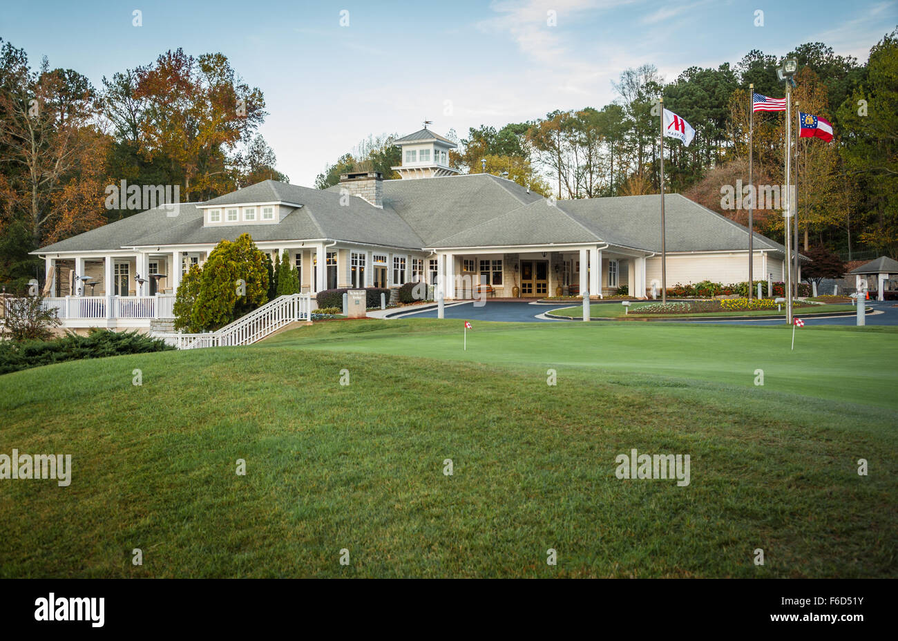 Clubhaus im Stone Mountain Golf Club des Atlanta Evergreen Lakeside Resorts. (USA) Stockfoto