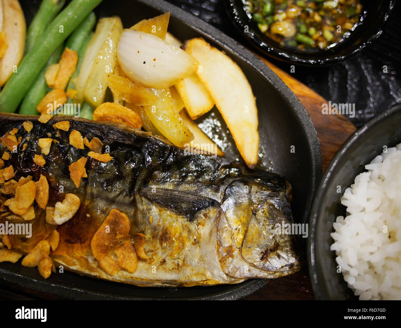 Saba Essen Grillset Grill Stockfoto