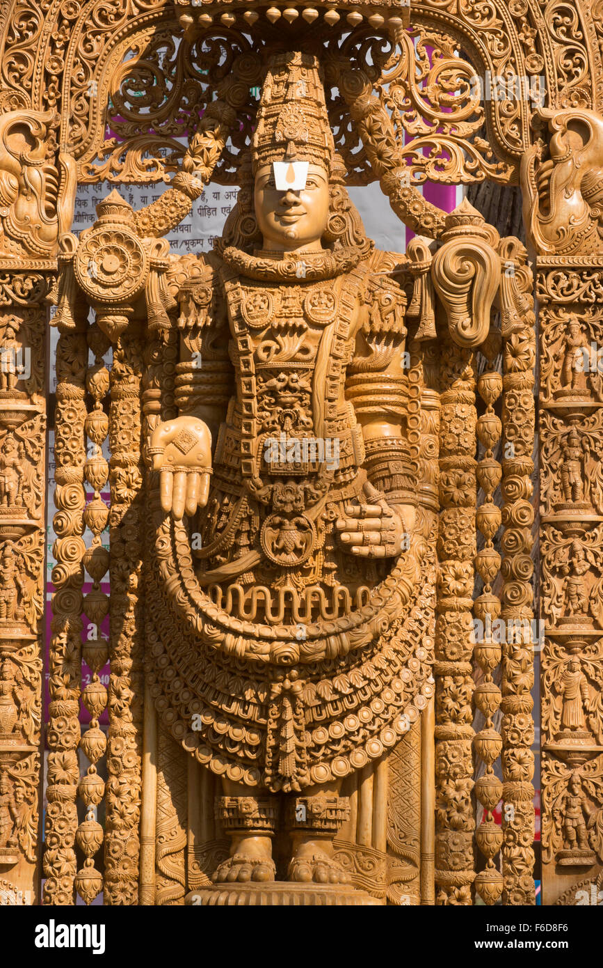 Idol von Herrn Venkatesh Balaji, Surajkund Mela, Faridabad, Haryana, Indien, Asien Stockfoto