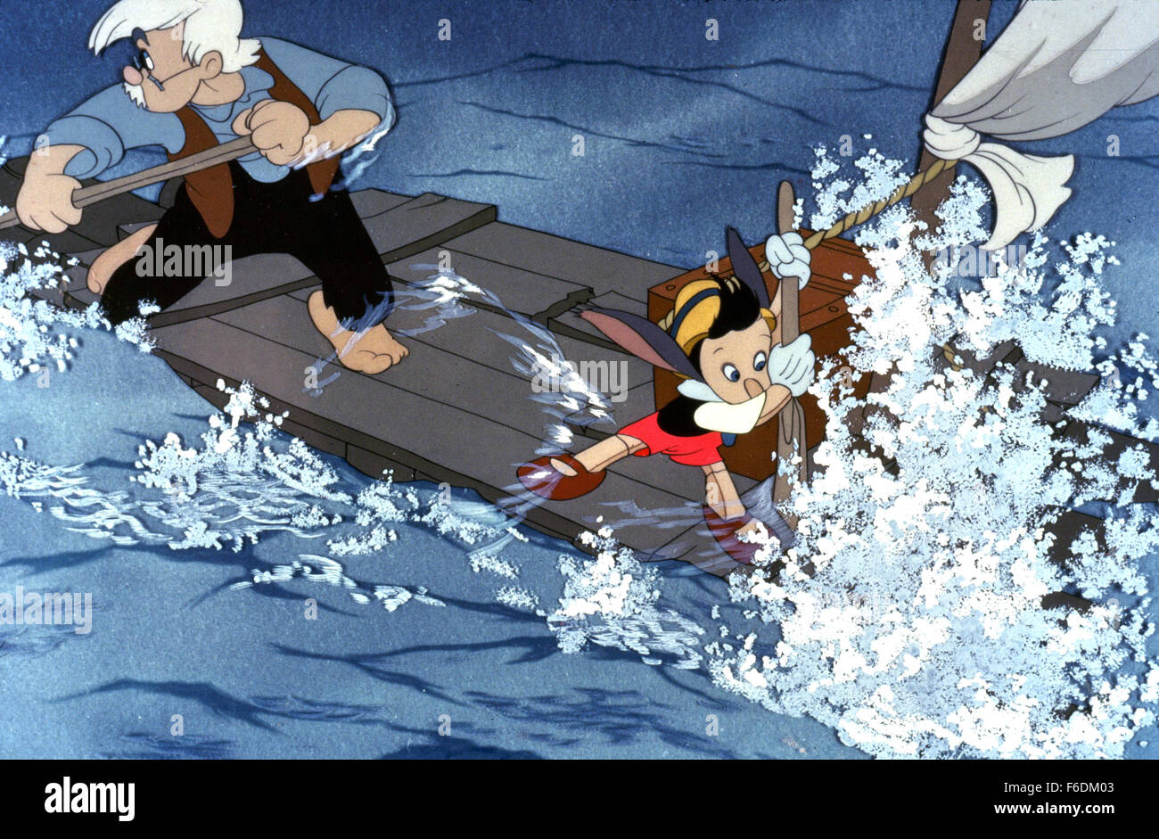 7. Februar 1940; Hollywood, Kalifornien, USA; CHRISTIAN RUB (links) als die Stimme von Geppetto und DICKIE JONES als Stimme von Pinocchio in der Familie, animiert, Fantasy "Pinocchio" unter der Regie von Hamilton Luske und Ben Sharpsteen. Stockfoto