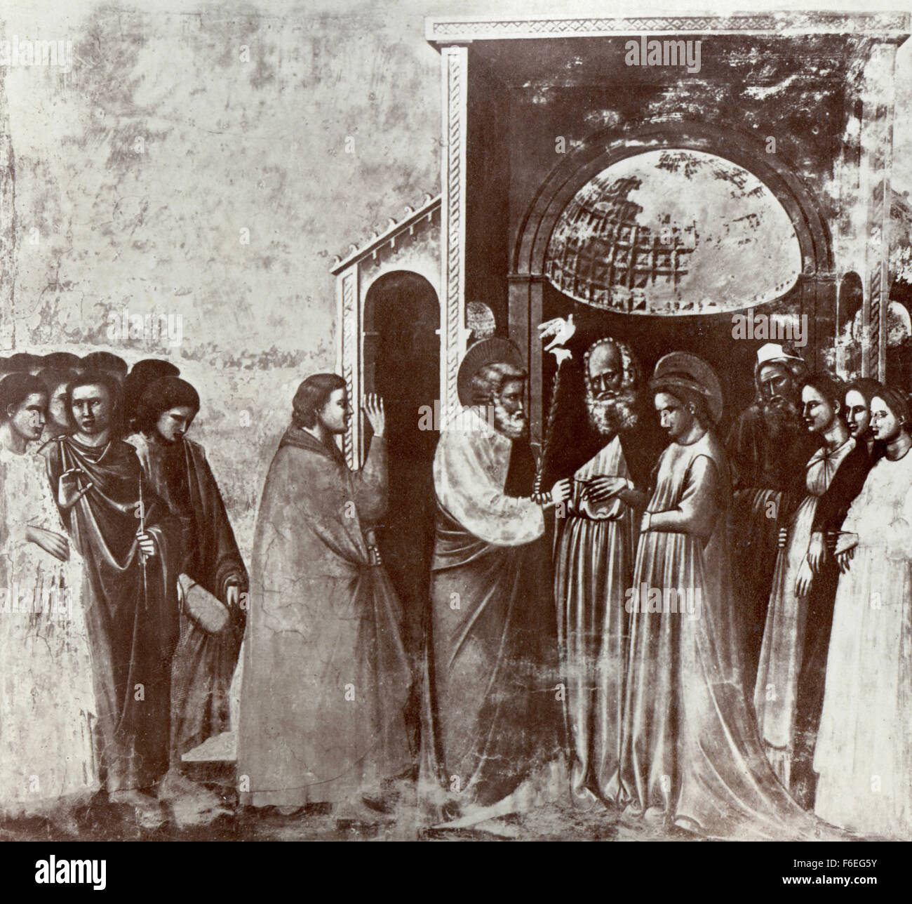 Hochzeit der Jungfrau, gemalt von Giotto Stockfoto