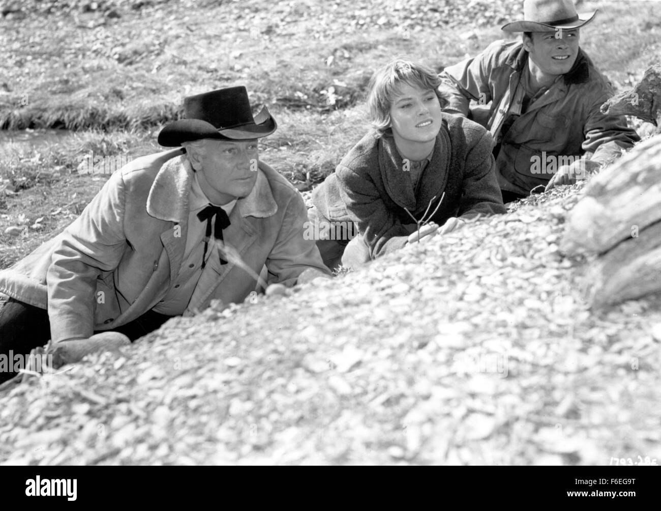 2. Juni 1962; Hollywood, Kalifornien, USA; Szene aus dem westlichen "Ride High Country" unter der Regie von Sam Peckinpah. Stockfoto