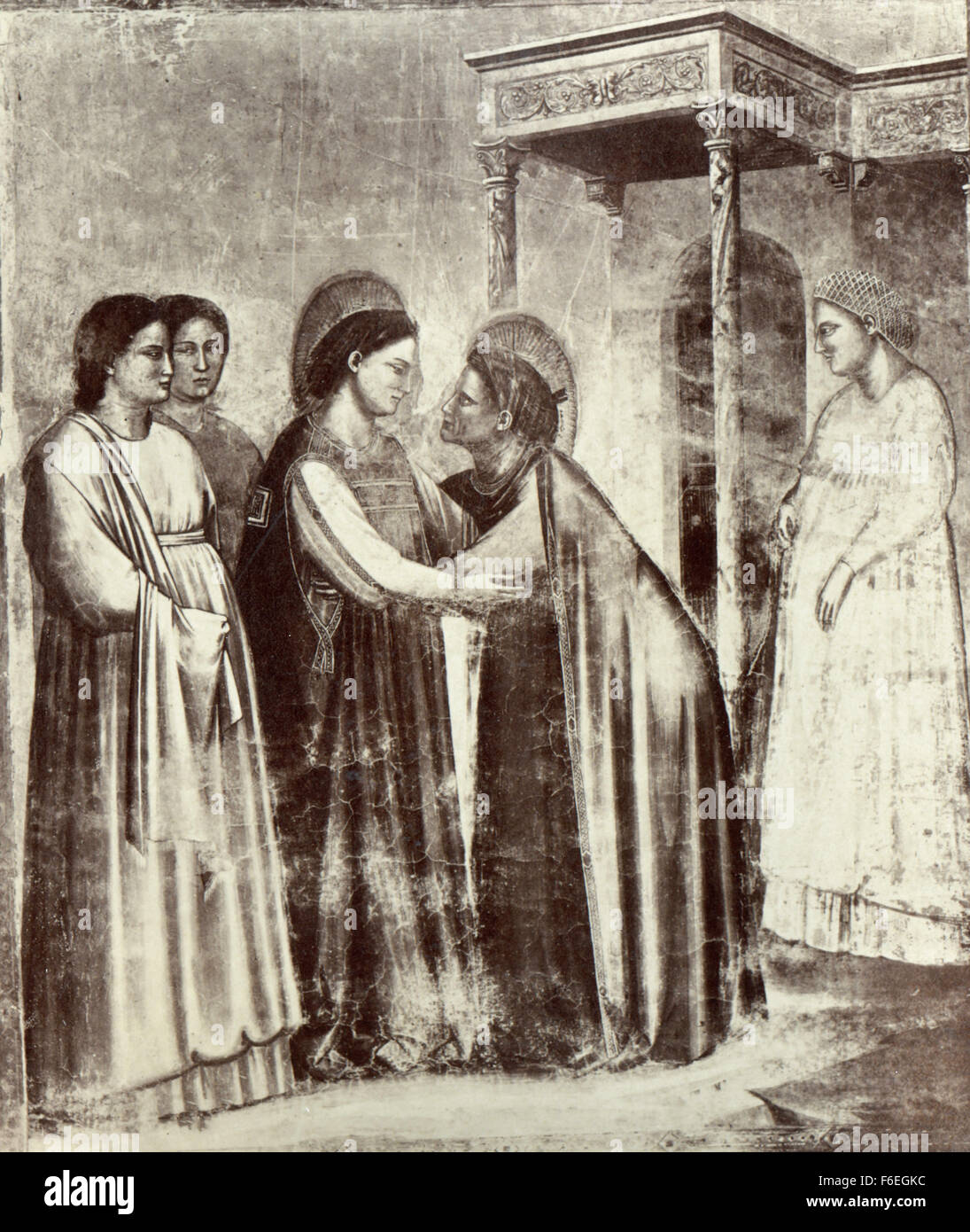 Die Heimsuchung, gemalt von Giotto Stockfoto