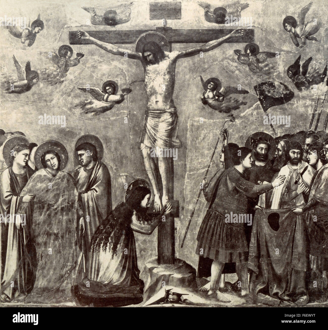 Kreuzigung, gemalt von Giotto Stockfoto