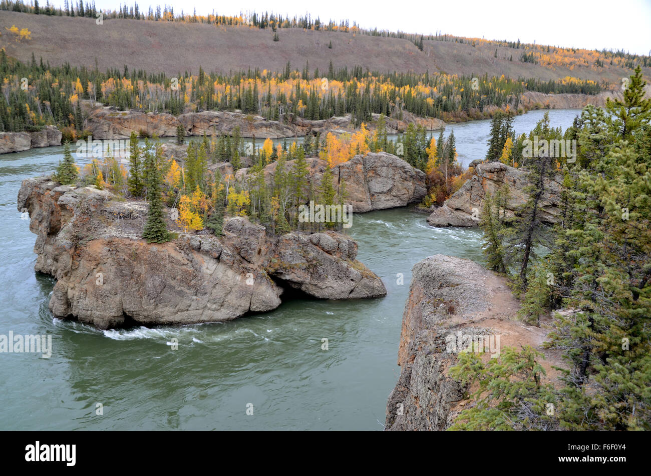 Five Finger Rapids, Yukon River, Kanada Stockfoto