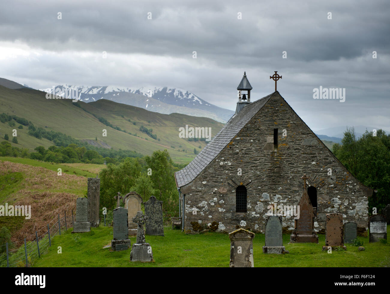 15. Jahrhundert Cille Choirille steht, die hoch über Glen Spean.  Eine heilige Stätte seit dem 6. Jahrhundert in einer malerischen Umgebung. Stockfoto