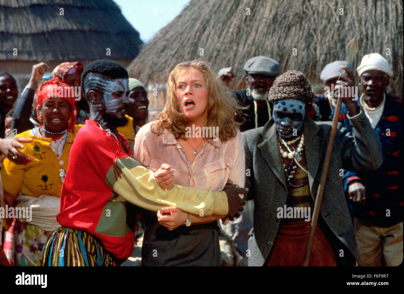 11. Dezember 1985; Hollywood, Kalifornien, USA; Schauspielerin KATHLEEN TURNER stars wie Joan Wilder im 20. Jahrhundert Fox romantische Komödie "The Jewel of the Nile". Regie: Lewis Teague. Stockfoto
