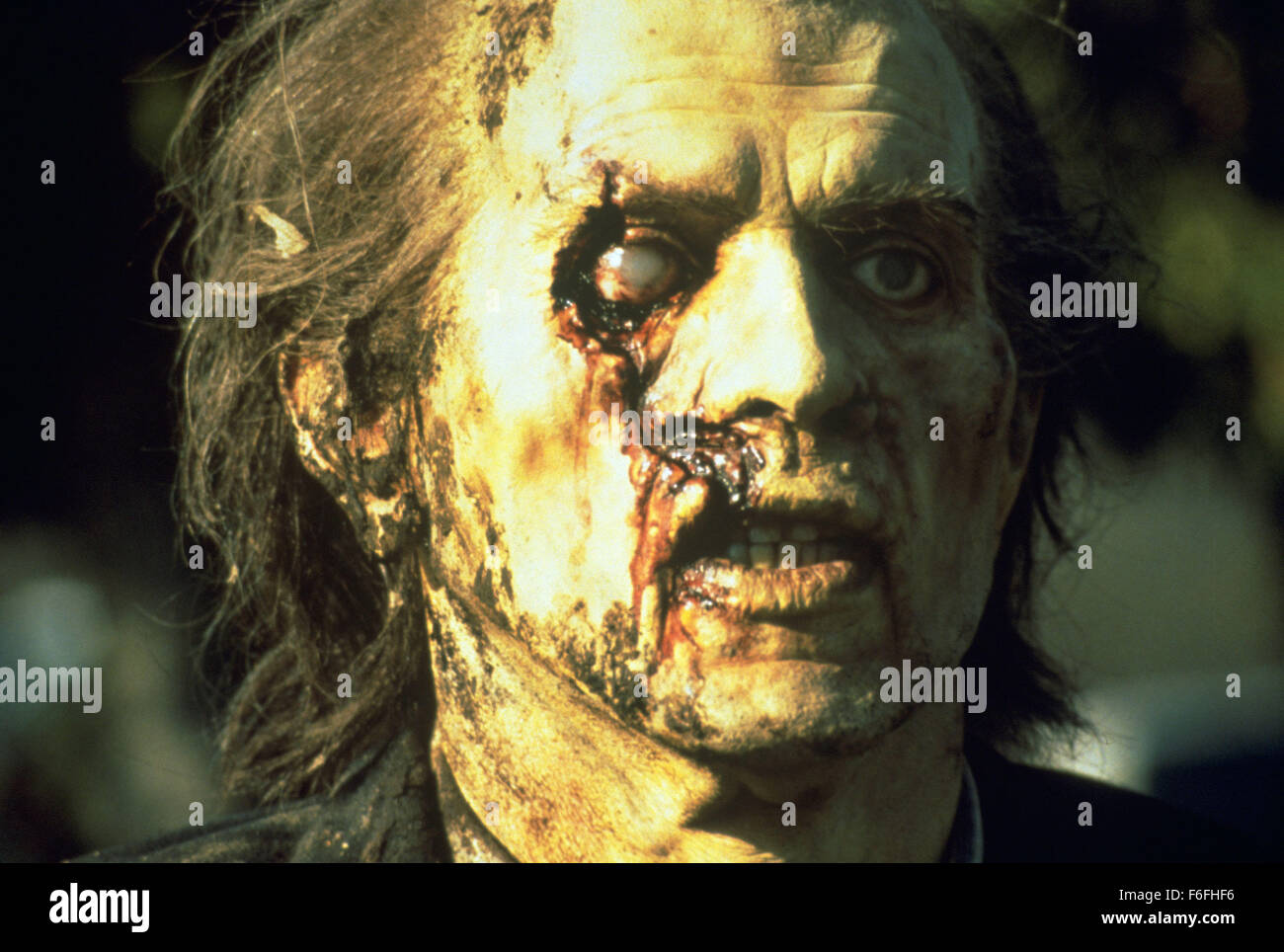 Datum der Freigabe: 19. Oktober 1990 Titel: Nacht der lebenden Toten STUDIO: Columbia Bilder Regie: Tom Savini PLOT: ein Remake des George Romeros 1968 schwarz-weiß-Klassiker, der auf einem Friedhof beginnt, wie die vor kurzem Toten wieder zum Leben - aus einer unbekannten Ursache - und das Leben als ihre Beute angreifen. Eine Frau flieht die erschreckenden Zombies Zuflucht mit anderen in einem Bauernhaus, jeden Kadaver kilometerweit hungert für ihr Fleisch zu nehmen. Werden sie es durch die Nacht... machen, die die Toten wieder zum Leben erweckt wurde?  Im Bild: Zombie.  (Bild Kredit: C Columbia Pictures/Entertainment Pictures / Stockfoto