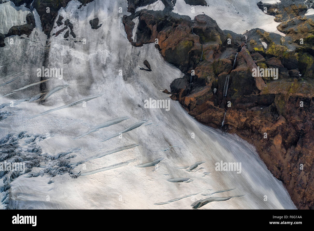 Krossarjokull-Gletscher Mýrdalsjökull Eiskappe, Island Stockfoto