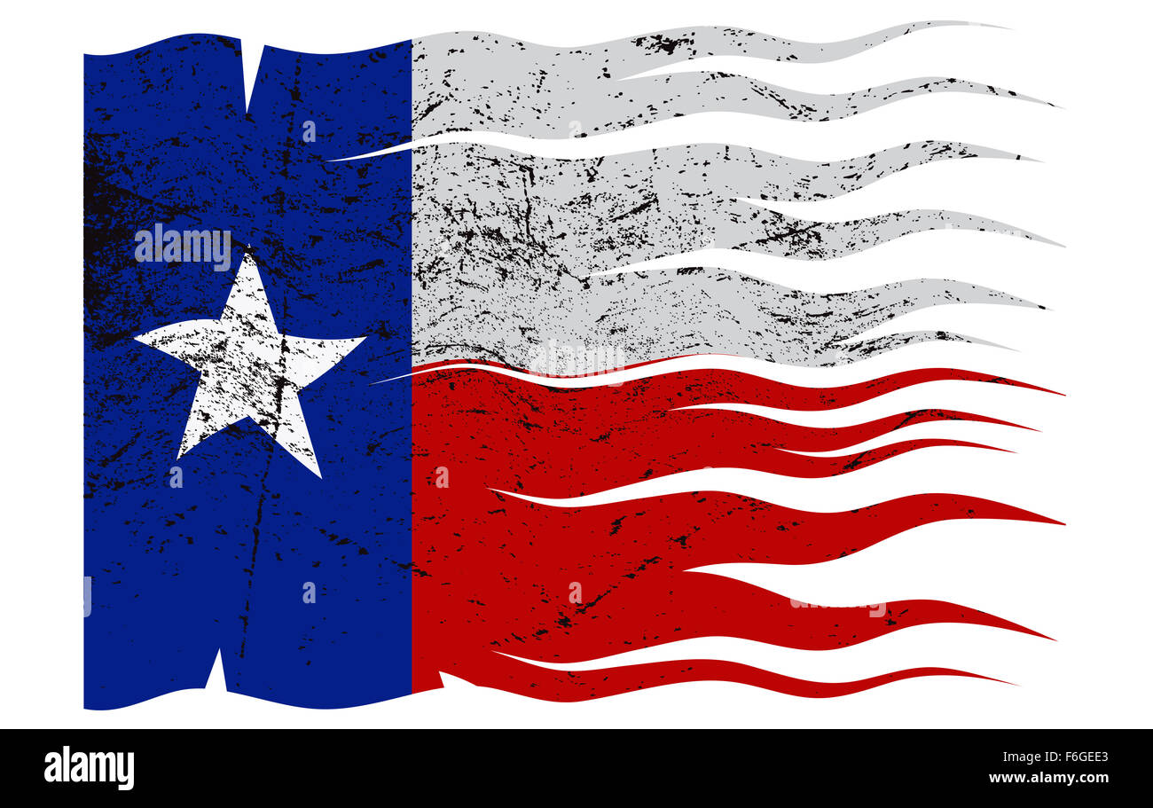Ein Texas Flaggendesign isoliert auf weißem Hintergrund Stockfoto